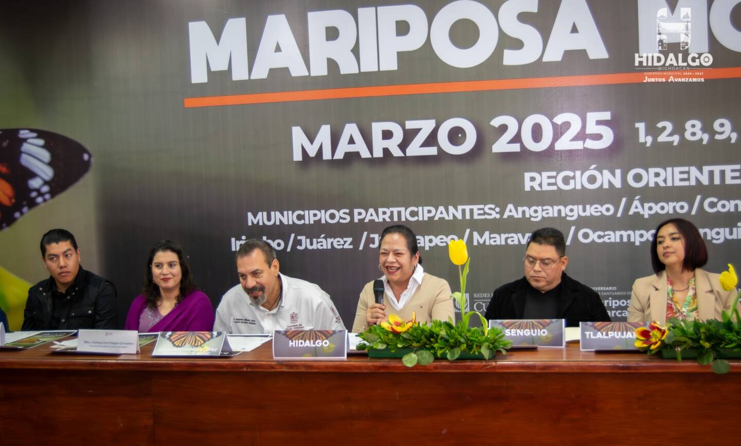 Jeovana Alcántar, encabezó rueda de prensa para dar a conocer detalles del XXXII Festival Biocultural de la Mariposa Monarca.